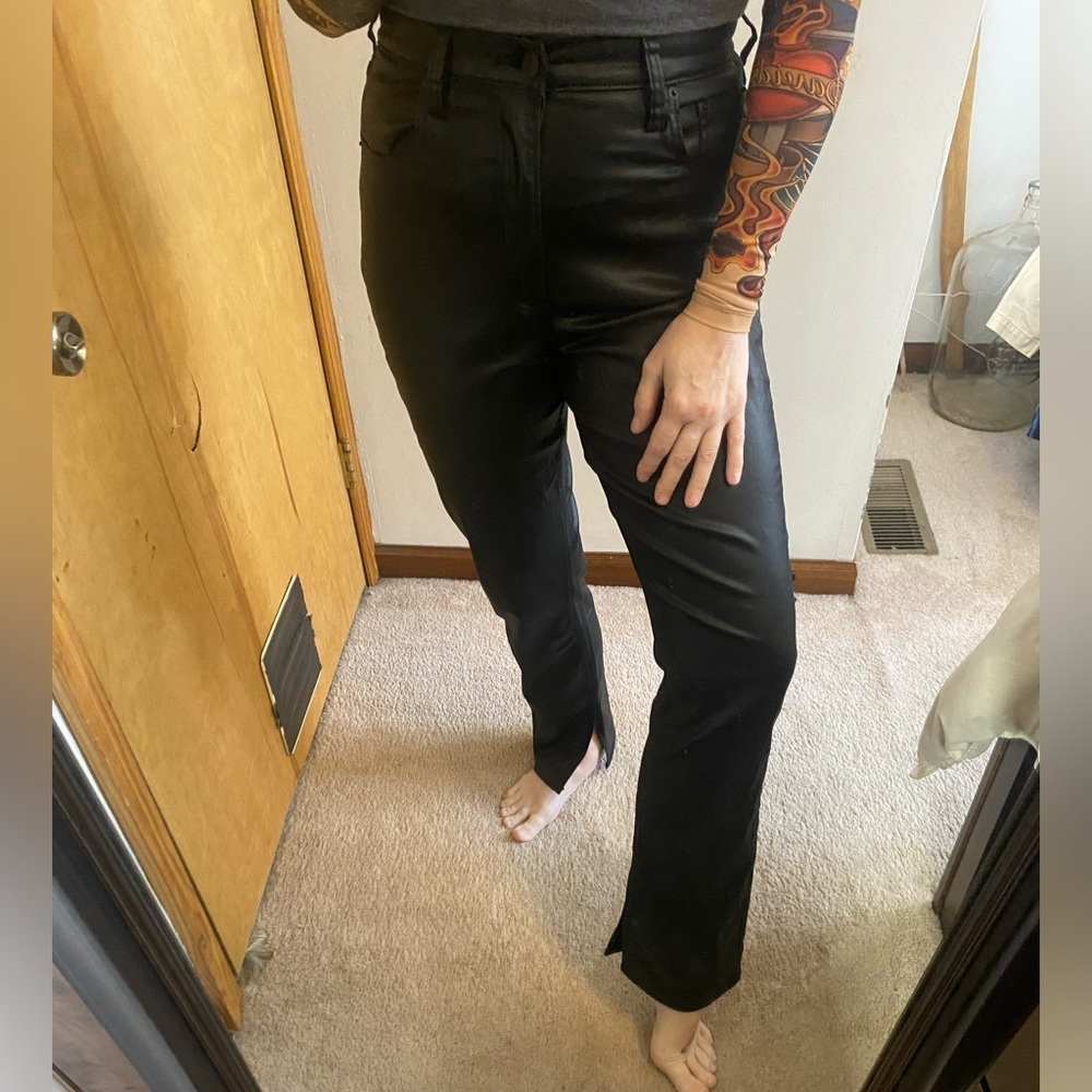 Abercrombie and Fitch the 90s Slim Straight Ultra High Rise Wax Jeans